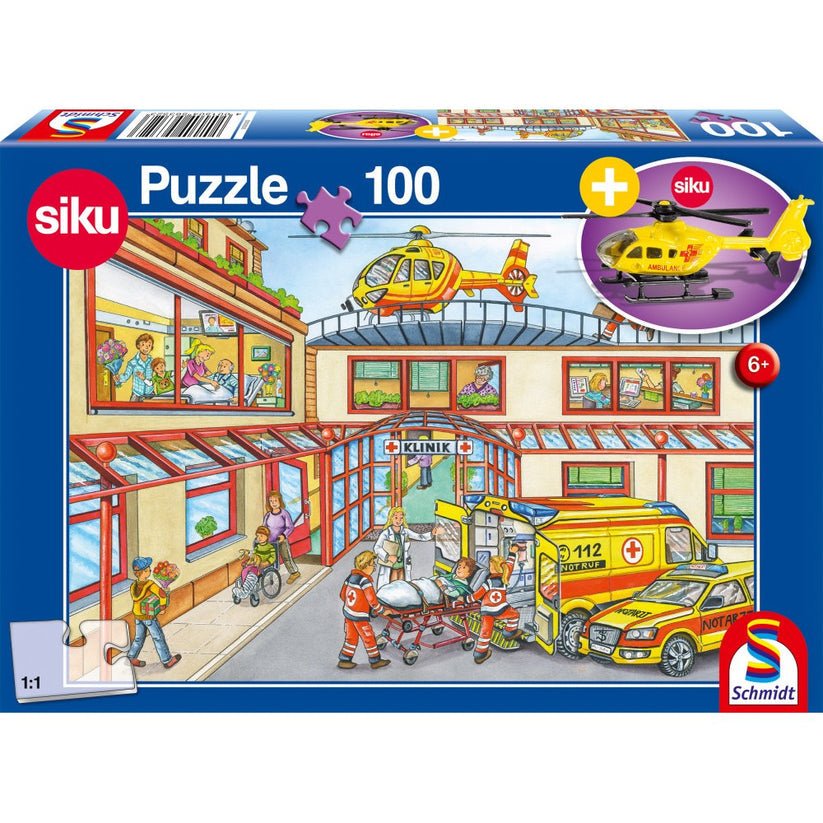 Puzzle Schmidt: Elicopter de salvare, 100 piese + Cadou: macheta Siku, Schmidt - Publisol.ro