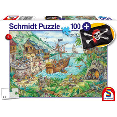 Puzzle Schmidt: Insula piratilor, 100 piese + Cadou: steag pirat, Schmidt - Publisol.ro