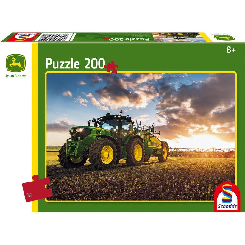 Puzzle Schmidt: John Deere - Tractor 6150 R cu pulverizator, 200 piese, Schmidt - Publisol.ro