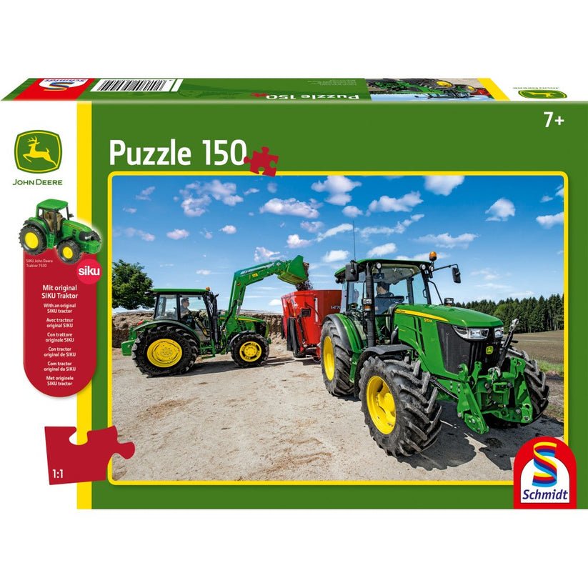 Puzzle Schmidt: John Deere - Tractor seria 5M, 150 piese + Cadou: macheta Siku, Schmidt - Publisol.ro