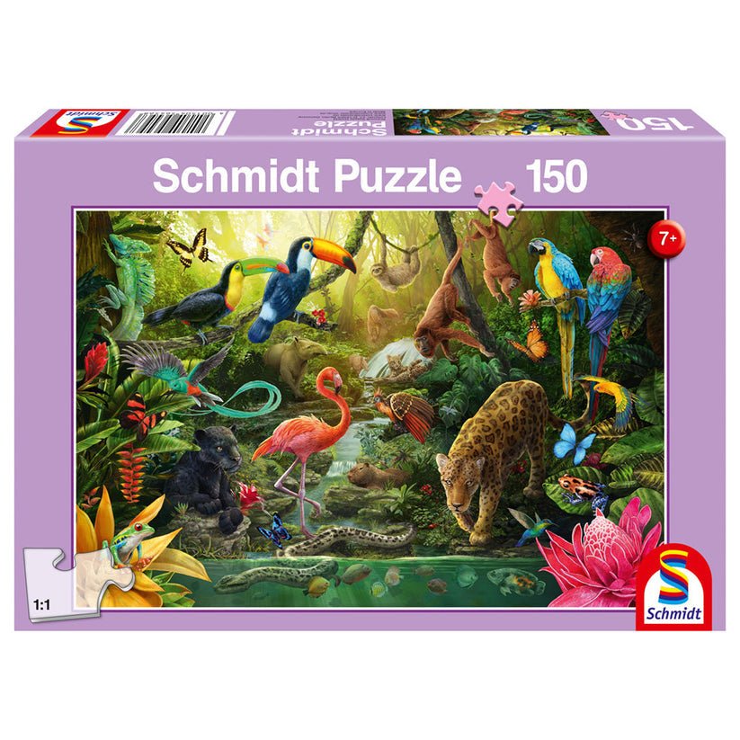 Puzzle Schmidt: Locuitorii junglei, 150 piese, Schmidt - Publisol.ro