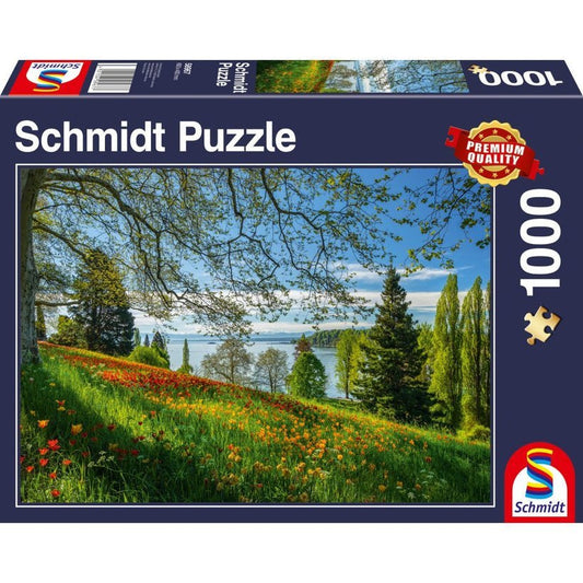 Puzzle Schmidt: Primavara cu lalele inflorite, Insula Mainau, 1000 piese, Schmidt - Publisol.ro