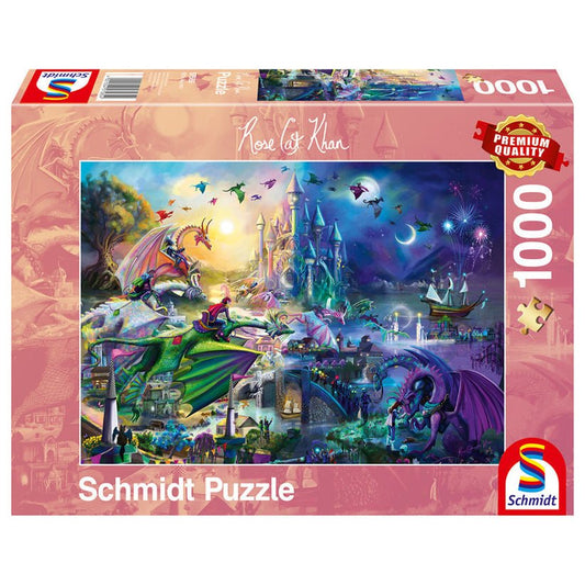 Puzzle Schmidt: Rose Cat Khan - Competitia nocturna a dragonilor, 1000 piese, Schmidt - Publisol.ro