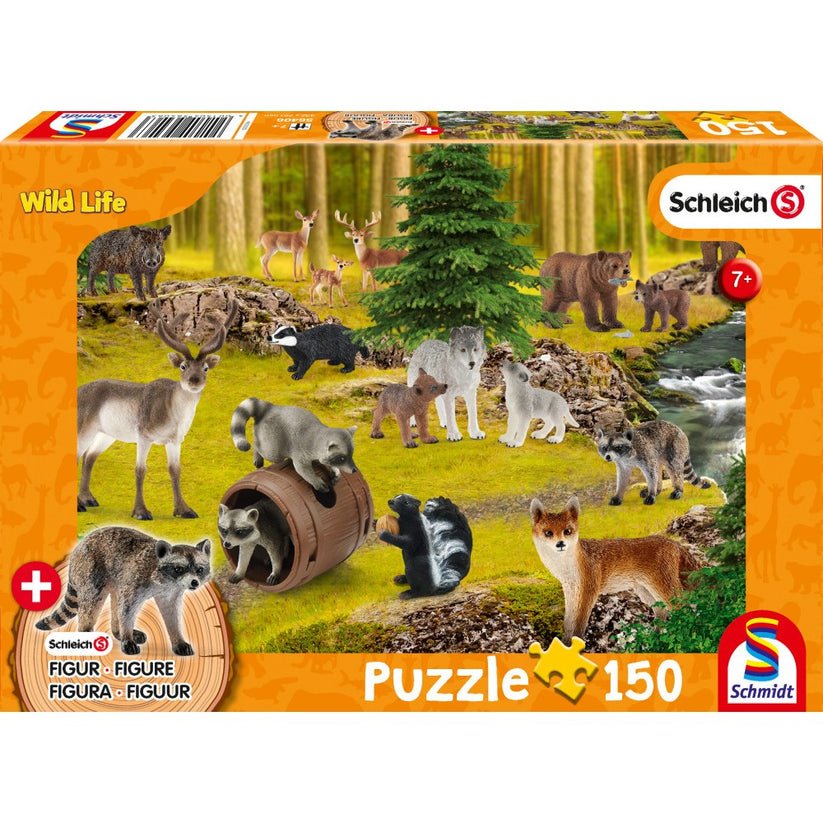Puzzle Schmidt: Schleich - Wild Life: Viata ratonilor, 150 piese + Cadou: figurine animale, Schmidt - Publisol.ro