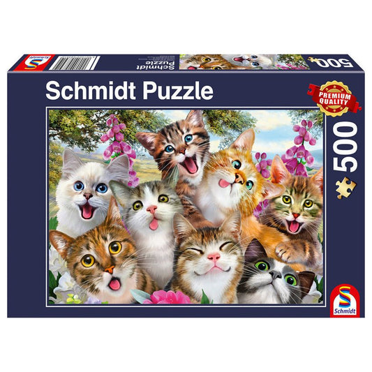 Puzzle Schmidt: Selfie - uri de pisici, 500 piese, Schmidt - Publisol.ro