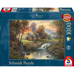 Puzzle Schmidt: Thomas Kinkade - Cabana la munte, 1000 piese, Schmidt - Publisol.ro