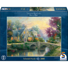 Puzzle Schmidt: Thomas Kinkade - Conac luminat cu lampi, 3000 piese, Schmidt - Publisol.ro
