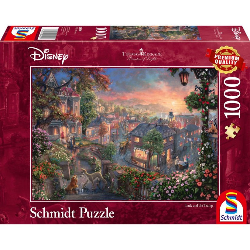 Puzzle Schmidt: Thomas Kinkade - Disney - Doamna si Vagabondul, 1000 piese, Schmidt - Publisol.ro
