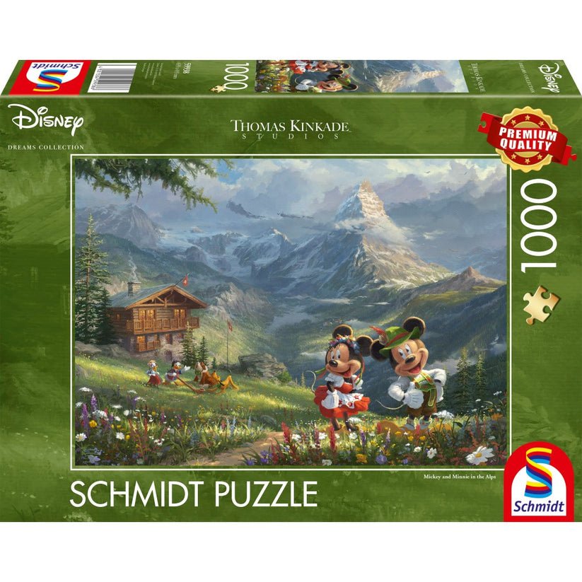 Puzzle Schmidt: Thomas Kinkade - Disney - Mickey si Minnie in Alpi, 1000 piese, Schmidt - Publisol.ro