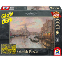 Puzzle Schmidt: Thomas Kinkade - Glow in the Dark - Pe strazile Venetiei, Fosforescent, 1000 piese, Schmidt - Publisol.ro