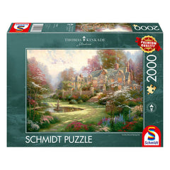 Puzzle Schmidt: Thomas Kinkade - Gradini dincolo de Poarta Primaverii , 2000 piese, Schmidt - Publisol.ro