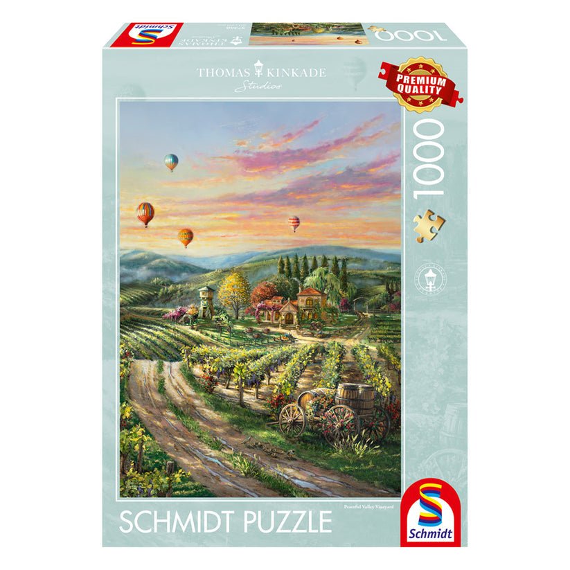 Puzzle Schmidt: Thomas Kinkade - Podgoria din valea linista, 1000 piese, Schmidt - Publisol.ro