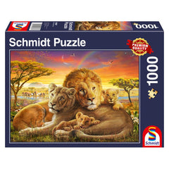Puzzle Scmidt: Familie de lei care se imbratiseaza, 1000 piese, Schmidt - Publisol.ro