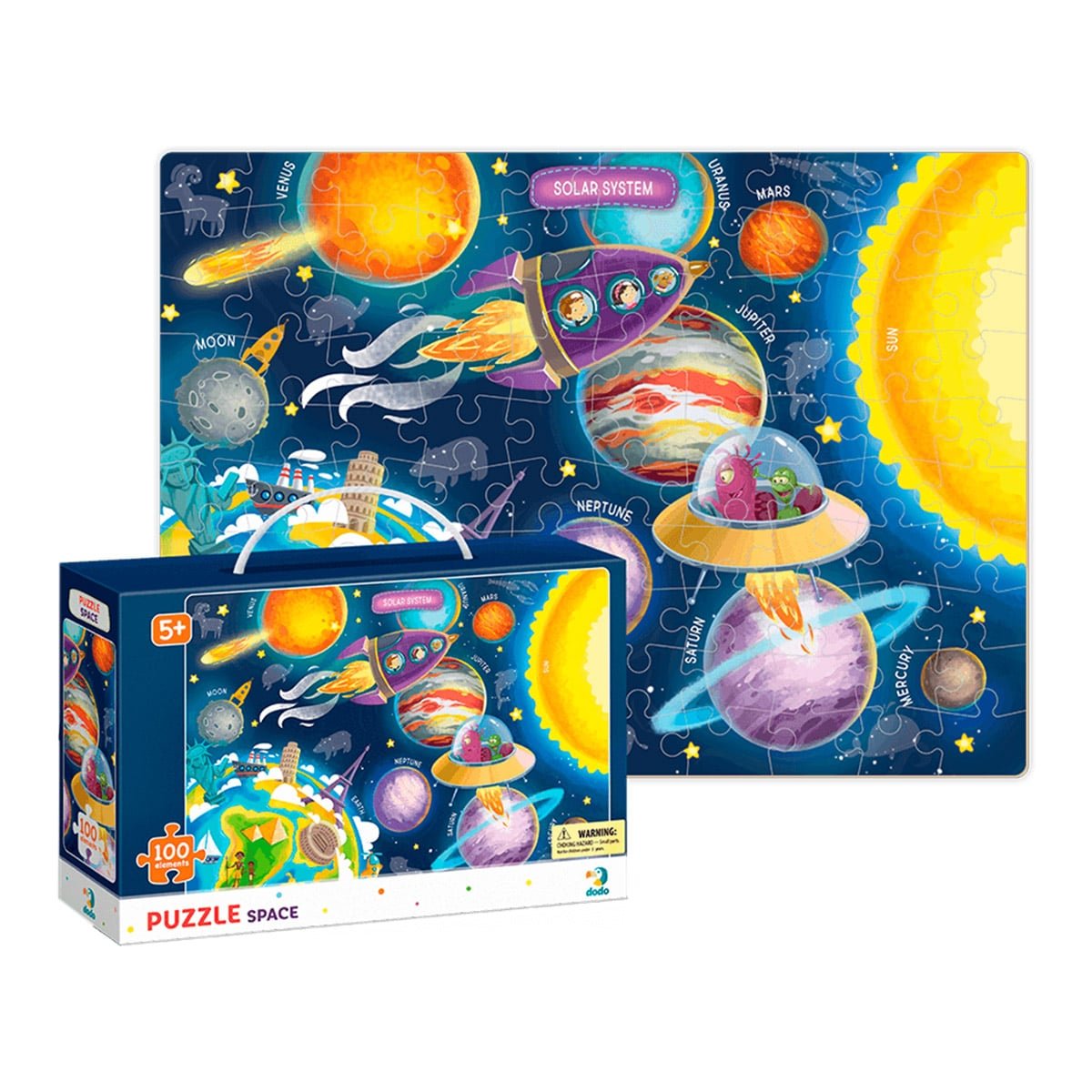 Puzzle Spatiul Cosmic, 100 piese, Dodo Toys - Publisol.ro