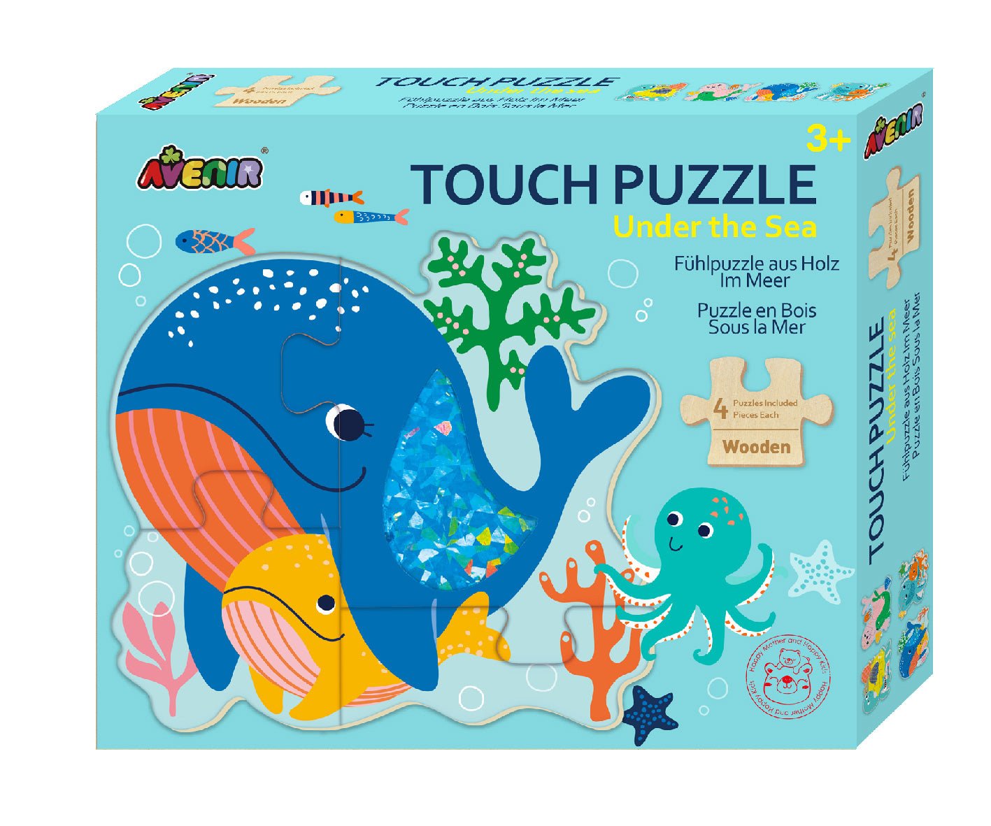 Puzzle tactil din lemn - Subacvatic - Avenir - Publisol.ro