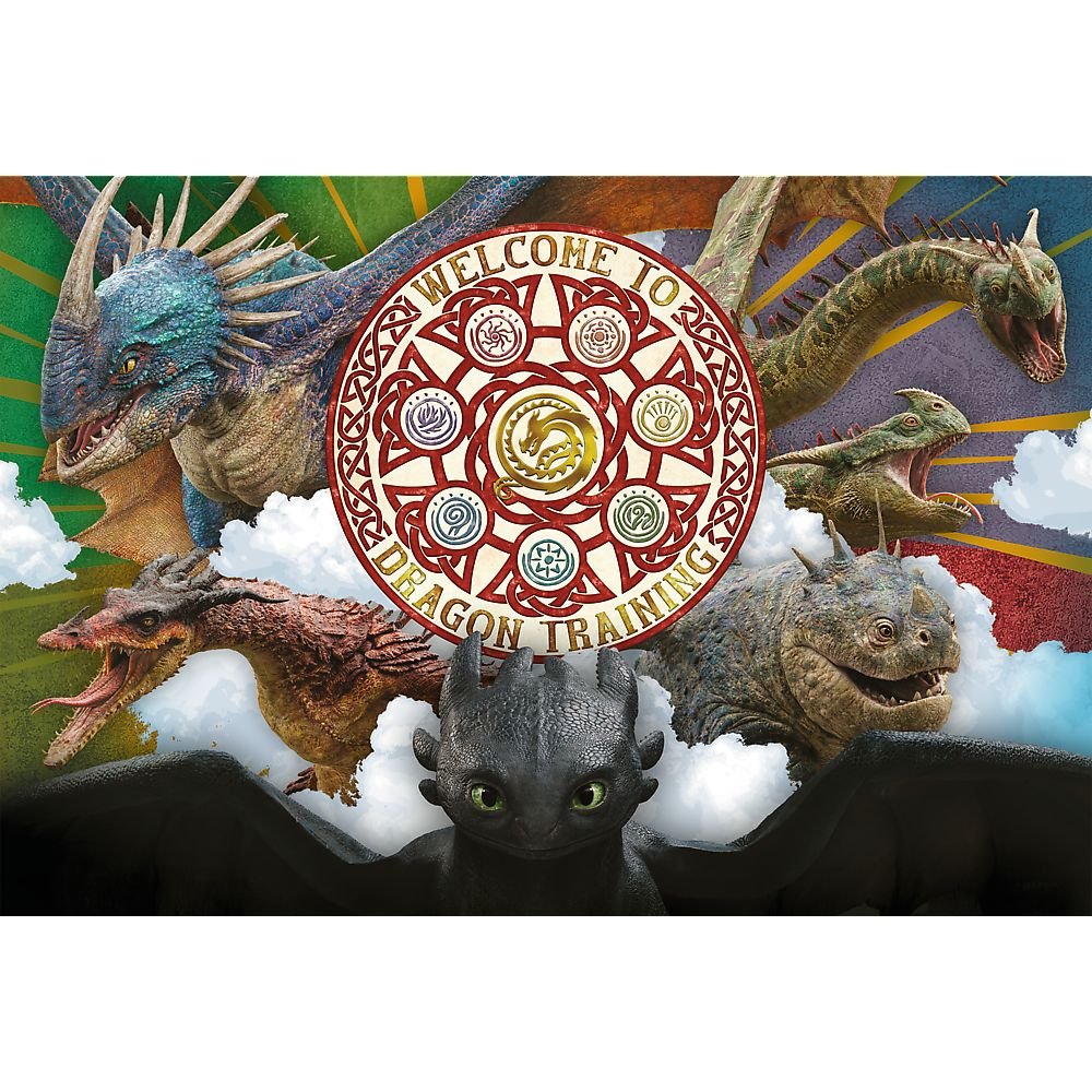 Puzzle Trefl 100 Cum sa iti dresezi dragonul, Dragoni in actiune - Publisol.ro