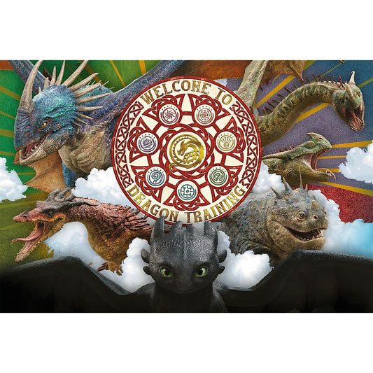 Puzzle Trefl 100 Cum sa iti dresezi dragonul, Dragoni in actiune - Publisol.ro