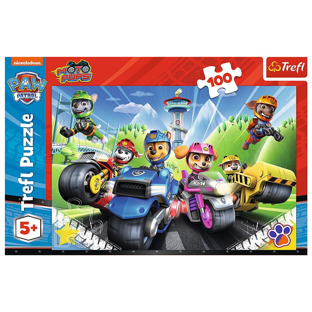 Puzzle Trefl 100 Piese patrula catelusilor catelusii pe motociclete - Publisol.ro