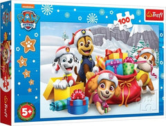 Puzzle Trefl 100 Piese patrula catelusilor craciunul alaturi de patrula - Publisol.ro