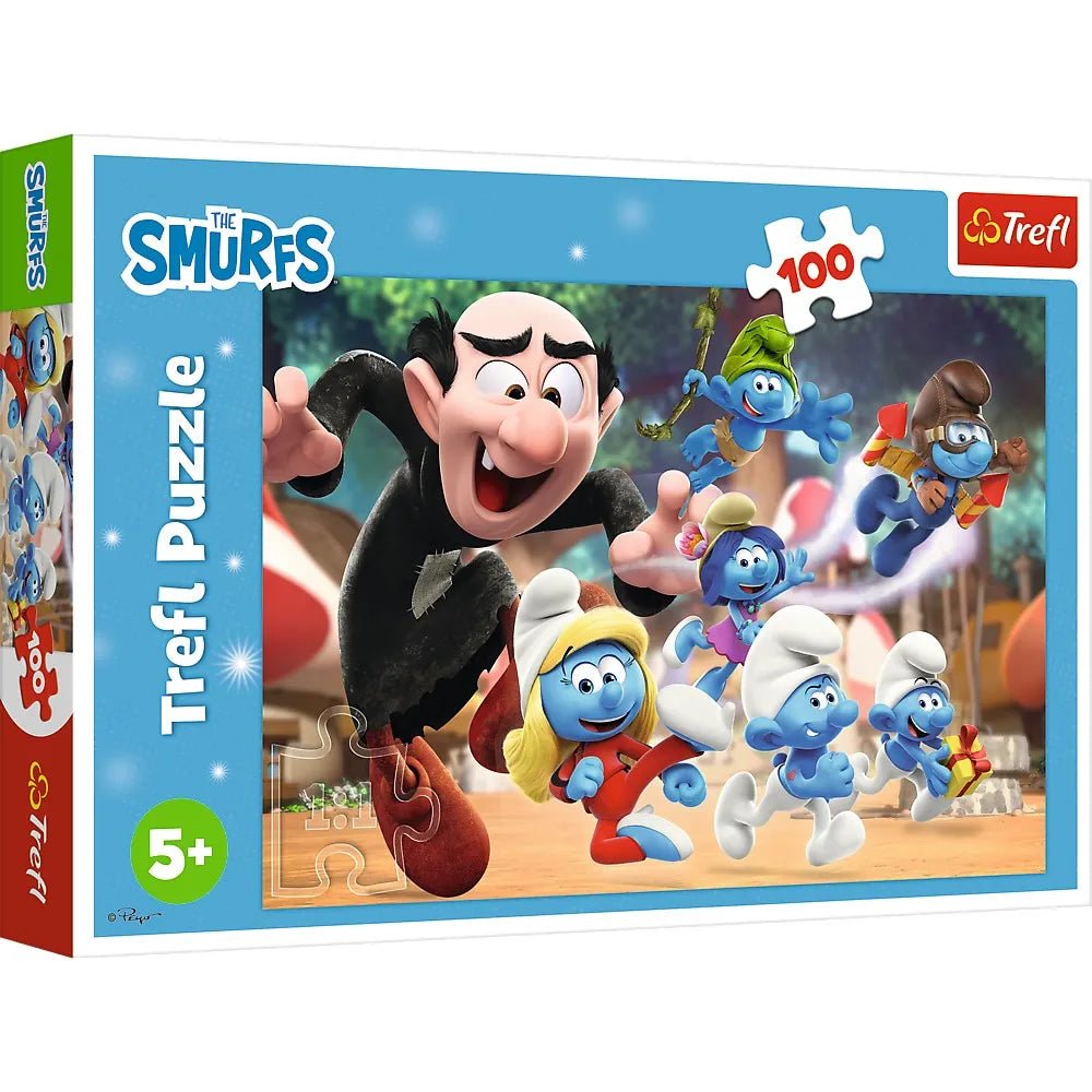 Puzzle Trefl 100 Strumfii lectiile lui Papa Strumf - Publisol.ro