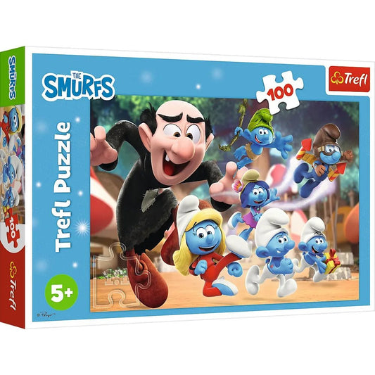 Puzzle Trefl 100 Strumfii lectiile lui Papa Strumf - Publisol.ro