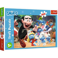 Puzzle Trefl 100 Strumfii lectiile lui Papa Strumf - Publisol.ro