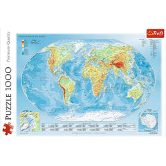 Puzzle trefl 1000 harta fizica a lumii, Trefl - Publisol.ro