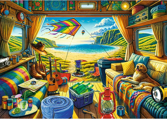 Puzzle Trefl 1000 premium plus tea time calatorie cu caravana - Publisol.ro