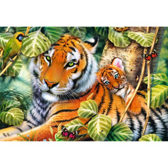 Puzzle trefl 1500 tigri bengalezi in padurea tropicala, Trefl - Publisol.ro