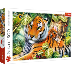 Puzzle trefl 1500 tigri bengalezi in padurea tropicala, Trefl - Publisol.ro