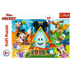 Puzzle trefl 24 maxi mickey mouse casa prietenilor amuzanti, Trefl - Publisol.ro