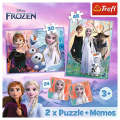 Puzzle trefl 2in1 memo disney frozen printesele si taramul lor, Trefl - Publisol.ro