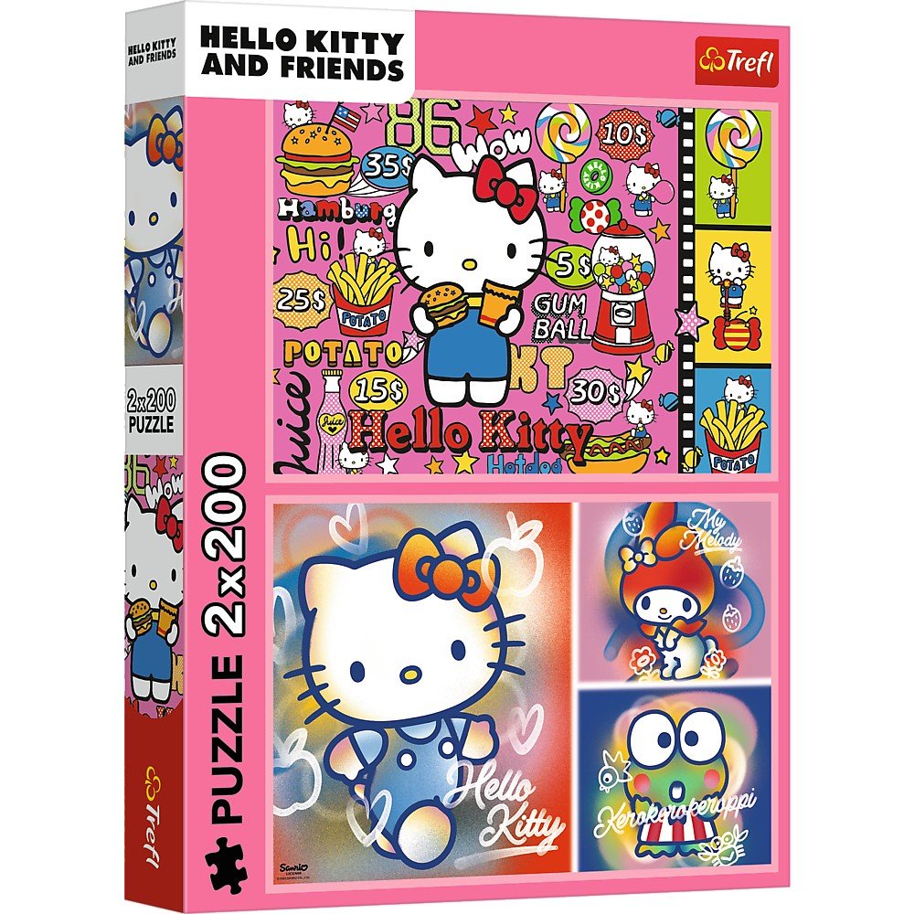 Puzzle Trefl 2x200 hello Kitty si prietenii - Publisol.ro
