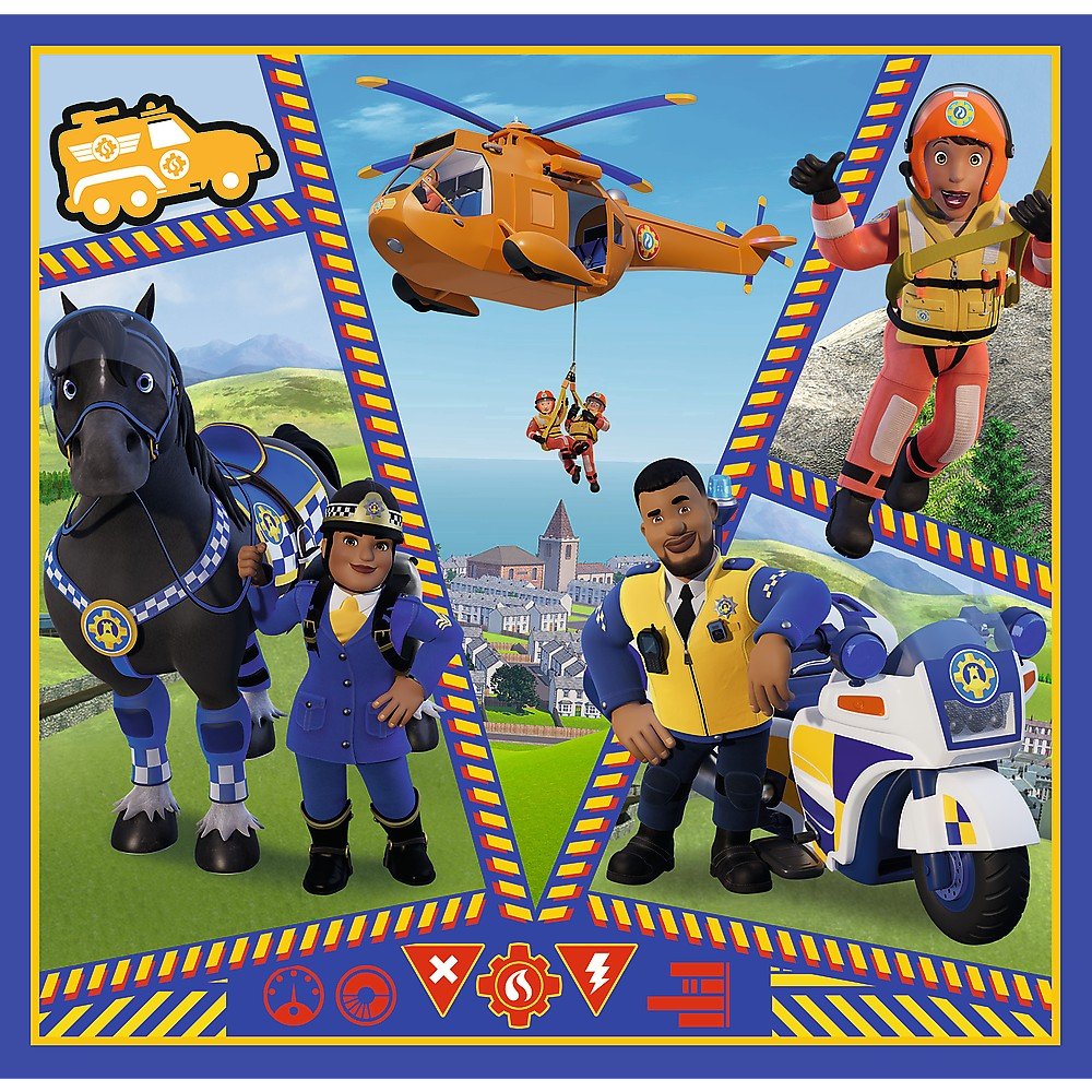 Puzzle Trefl 3 in 1 pompierul sam o zi din viata pompierilor - Publisol.ro