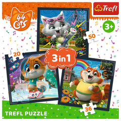Puzzle trefl 3in1 44 cats pisicile dragalase, Trefl - Publisol.ro