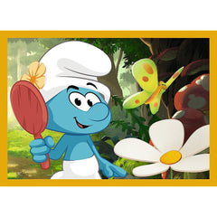 Puzzle Trefl 4 in1 strumfii viata in satul strumfilor - Publisol.ro