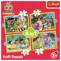 Puzzle trefl 4in1 cocomelon prezentarea familiei, Trefl - Publisol.ro