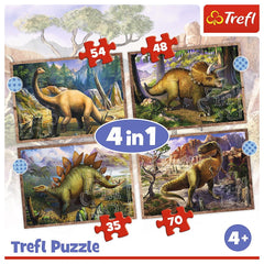 Puzzle trefl 4in1 dinozaurii interesanti, Trefl - Publisol.ro