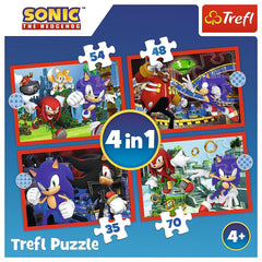 Puzzle trefl 4in1 sonic aventurile lui sonic, Trefl - Publisol.ro