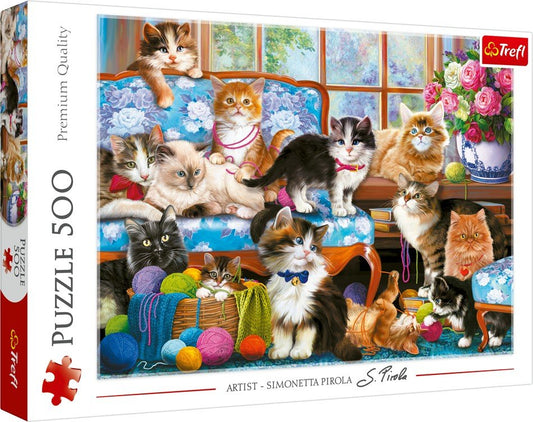 Puzzle Trefl 500 familia de pisicute - Publisol.ro