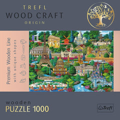 Puzzle trefl din lemn 1000 piese obiective turistice faimoase din franta, Trefl - Publisol.ro