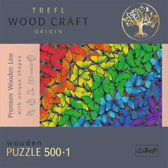 Puzzle trefl din lemn 500+1 piese fluturasii colorati, Trefl - Publisol.ro