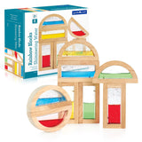 Rainbow Blocks, cu lichid colorat si sclipici, Guidecraft - Publisol.ro