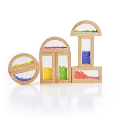 Rainbow Blocks cu margele colorate, Guidecraft - Publisol.ro