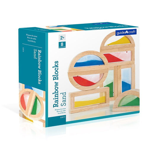 Rainbow Blocks cu nisip colorat, Guidecraft - Publisol.ro