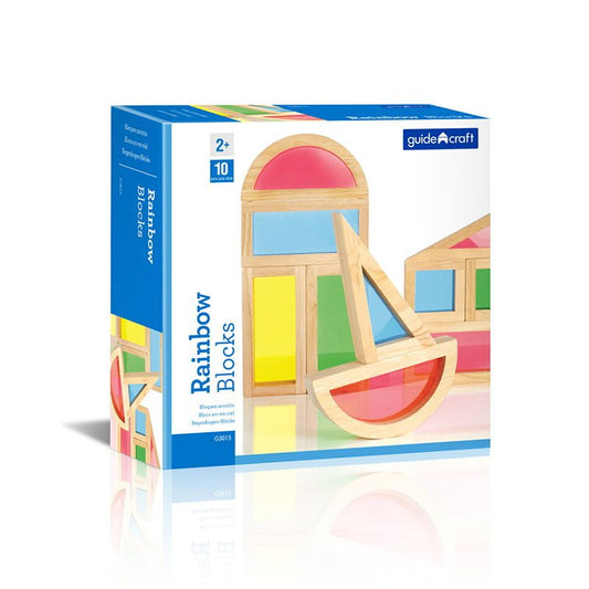 Rainbow Blocks set 10 piese, Guidecraft - Publisol.ro