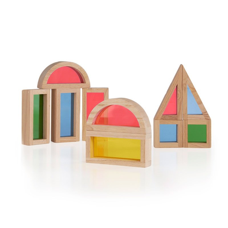 Rainbow Blocks set 10 piese, Guidecraft - Publisol.ro