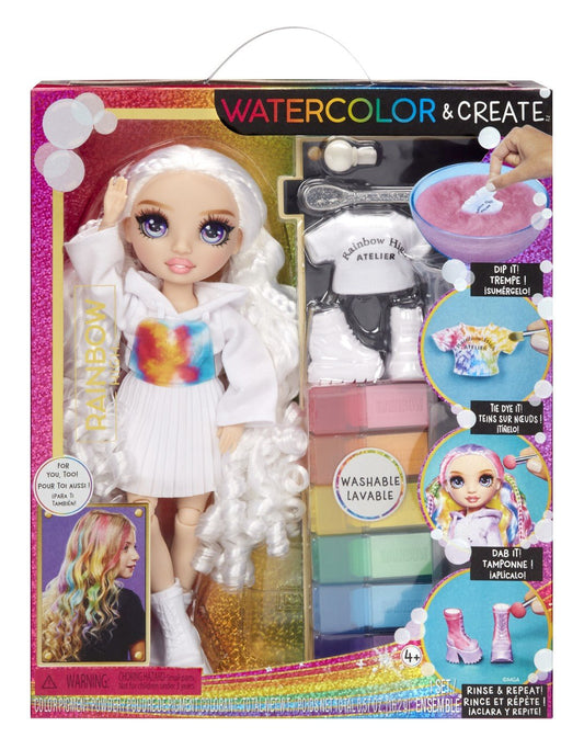 Rainbow high watercolor create papusa ochi mov, MGA - Publisol.ro