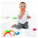 Rainbow, joc montessori de stivuire, 6 piese, neon, Dena Toys - Publisol.ro