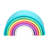 Rainbow, joc montessori de stivuire, 6 piese, nordic, Dena Toys - Publisol.ro